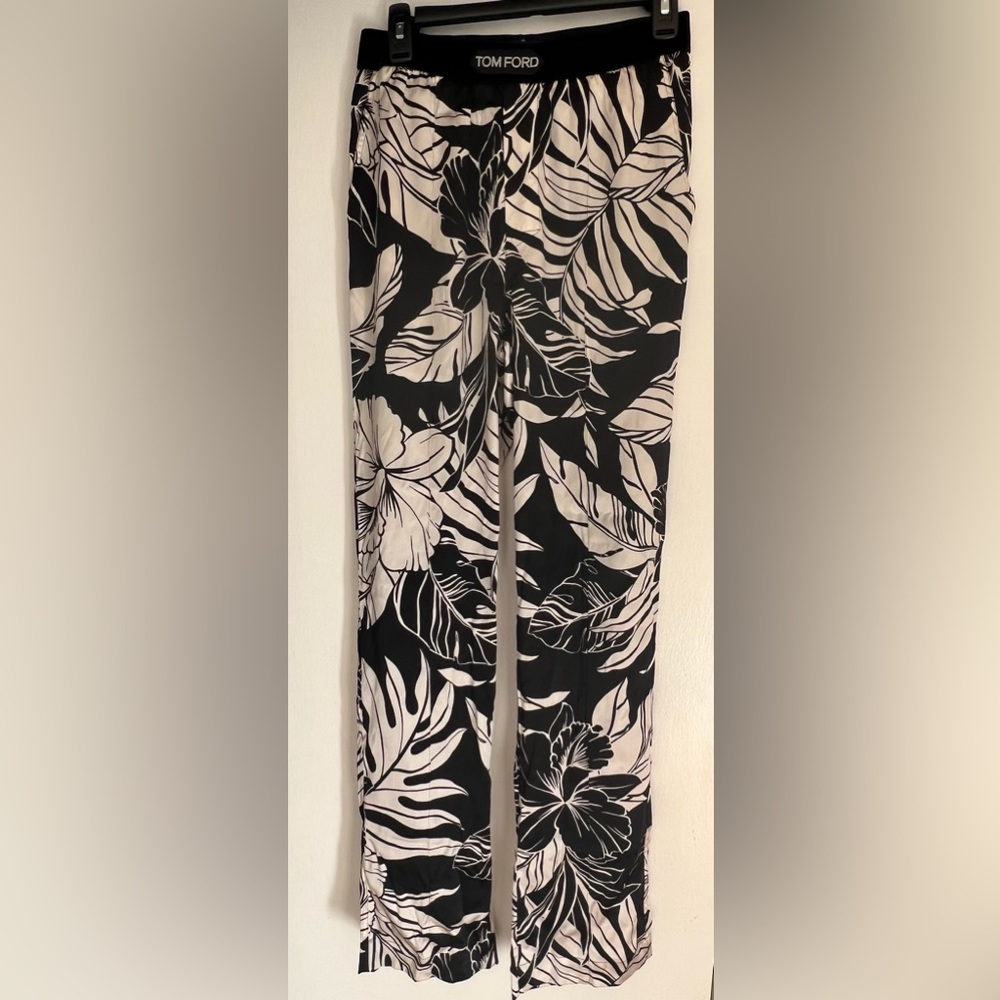 Tom Ford Hibiscus Print Silk Pants